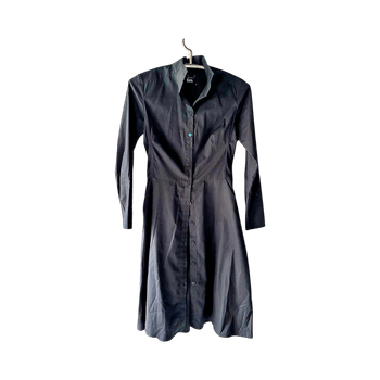 Black button-up shirt dress