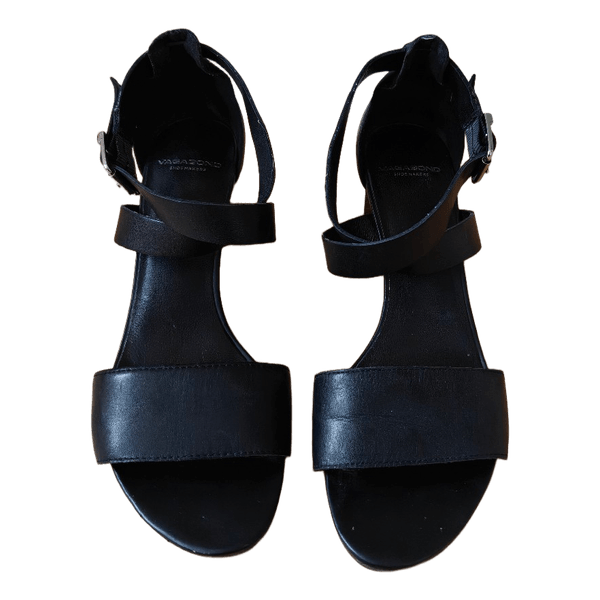 Vagabond black leather heeled sandals