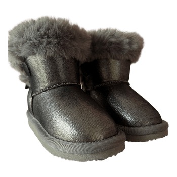 Grey metallic ankle boots
