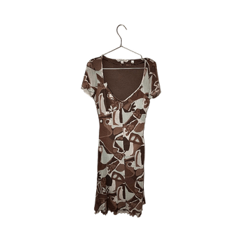 Brown $ light blue y2k dress