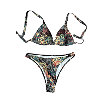 Multicolor patchwork bikini