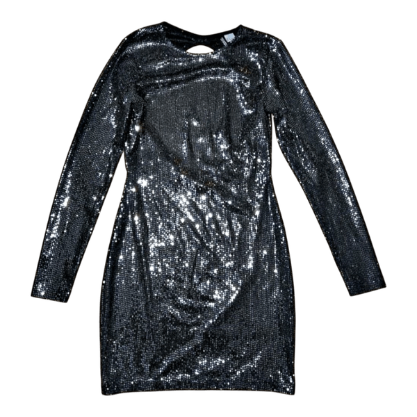 Black sequin mini dress