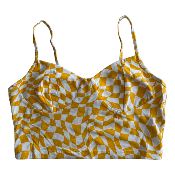 Kollane mustriline top
