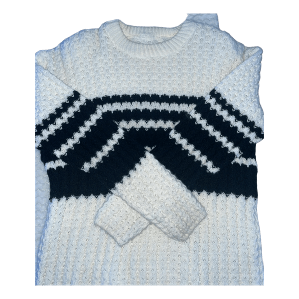 Striped textured knit sweater