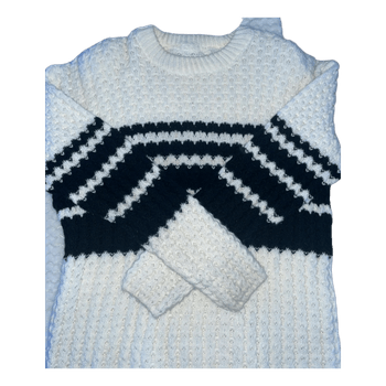 Striped textured knit sweater