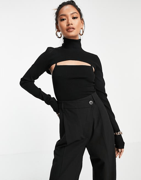 Turtleneck cut-out top