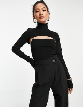 Turtleneck cut-out top