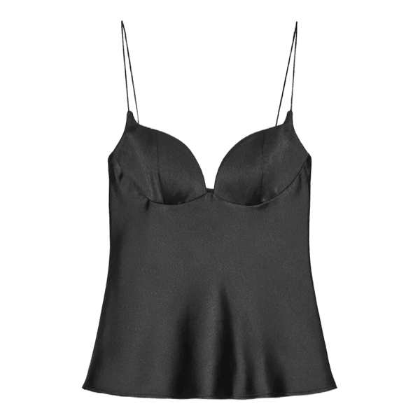 Zara sort satintop med hjerteudskæring