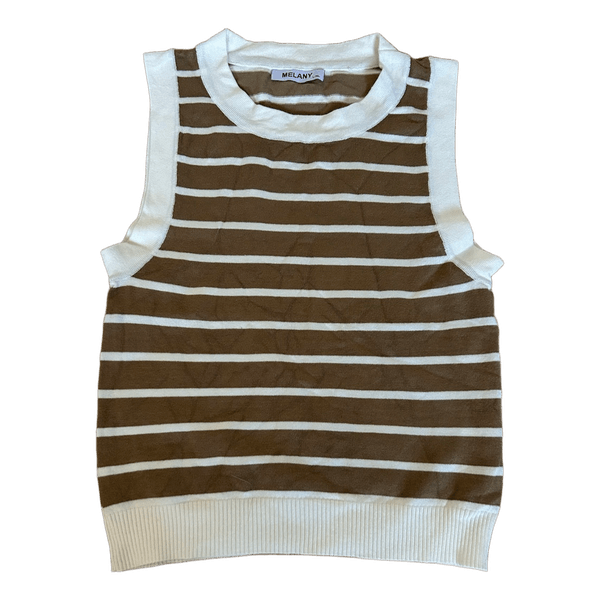 Striped knitted vest