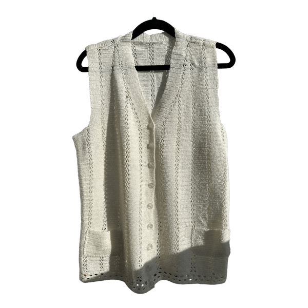 White crochet vest