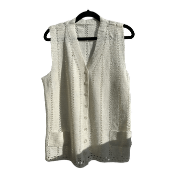 White crochet vest