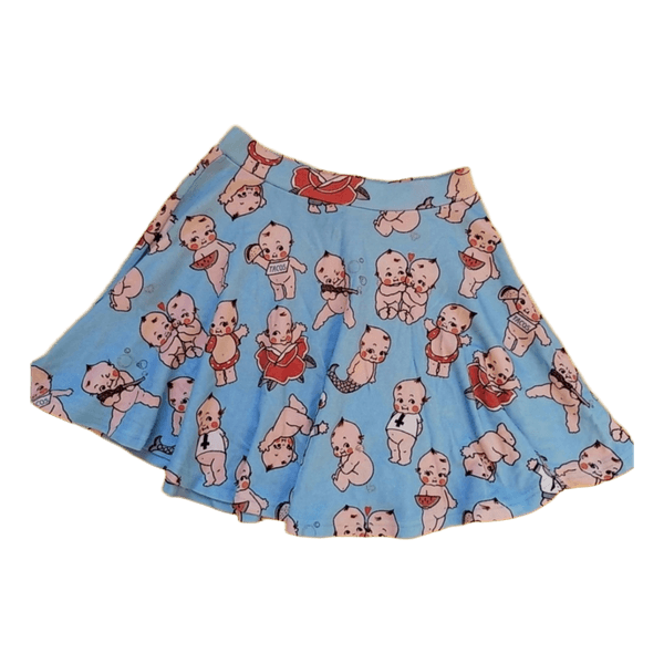 Blue skirt with baby print