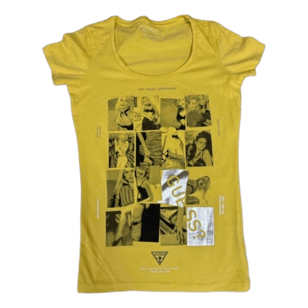 Yellow Guess graphic t-shirt