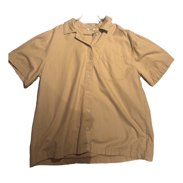 Beige kortærmet skjorte