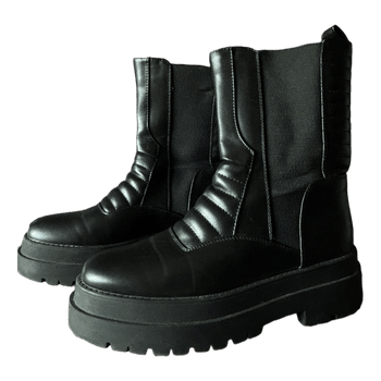 Black platform boots