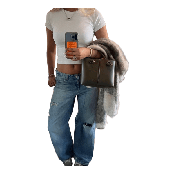 Hvid crop top