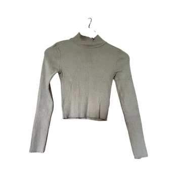 Beige ribbed knit sweater