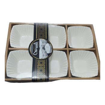 White ceramic snack bowls