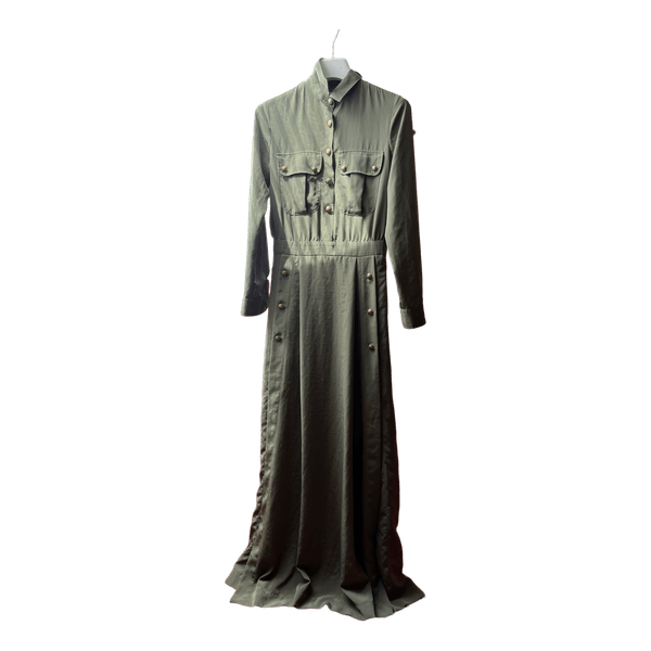 Olive button maxi dress