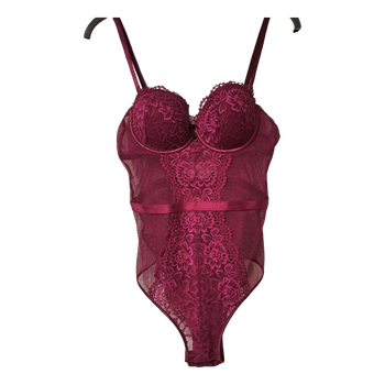 Burgundy lace bodysuit