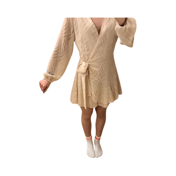 Beige wrap dress