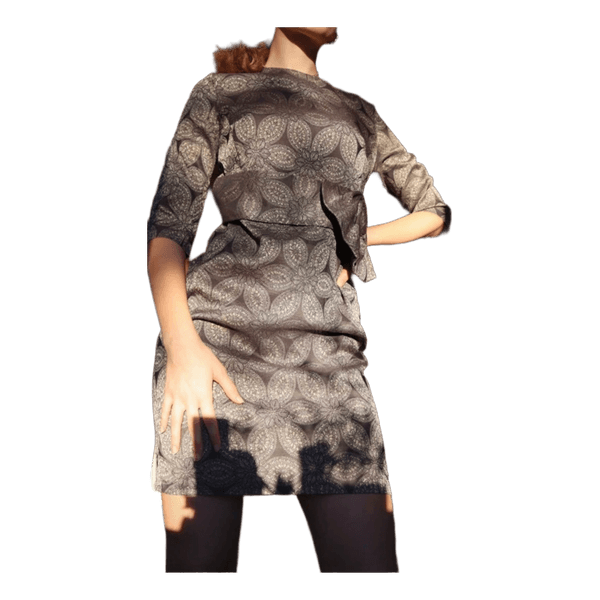 Grey patterned casual dress
