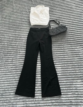 Black flared trousers