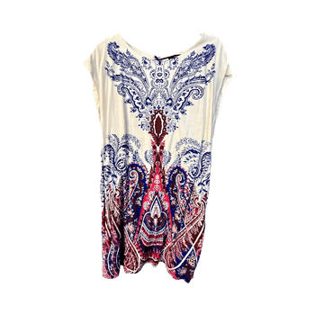 MNG Collection Printed Dress linen