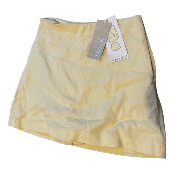 Yellow linen skirt with shorts inside