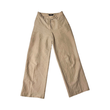 Beige linen blend trousers