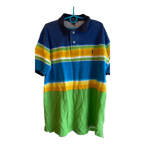⚪️ Polo Ralph Lauren Striped Polo – L/G (14–16)
