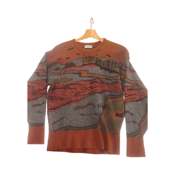 Patterned crew neck sweater