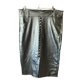Black faux leather skirt