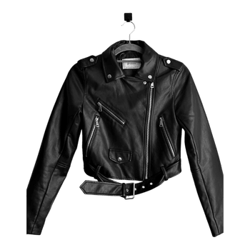 Black faux leather jacket