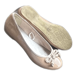 Beige patent ballet flats