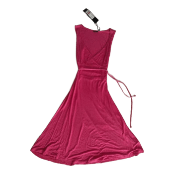 Pink wrap midi dress