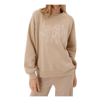 Beige graphic print sweatshirt