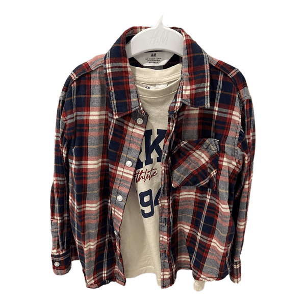H&M plaid shirt set
