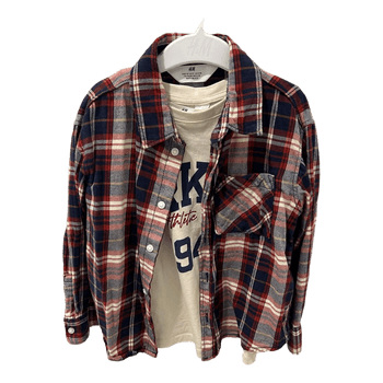 H&M plaid shirt set