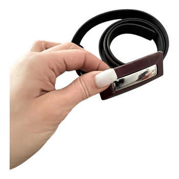 Burgundy leather belt