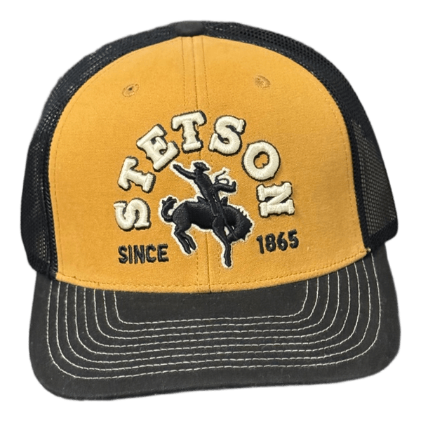 Stetson black yellow trucker cap