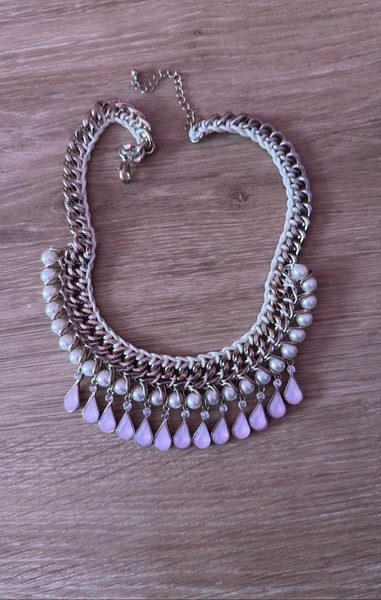 Statement pearl chain necklace