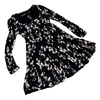 Black floral mini dress