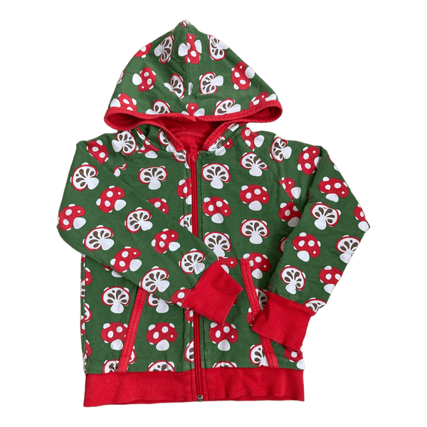 Maxomorra mushroom reversible hoodie size 110/116