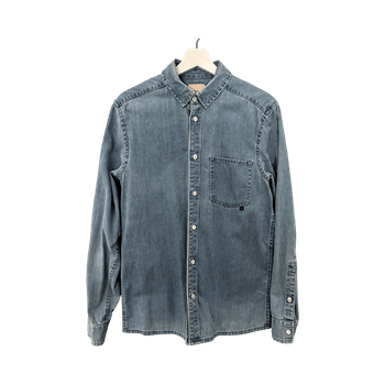 Vaalean sininen denim-paitapusero