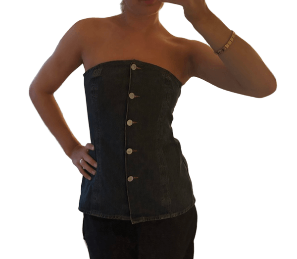 Strapless denim top