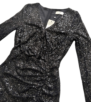 Black sequin mini dress
