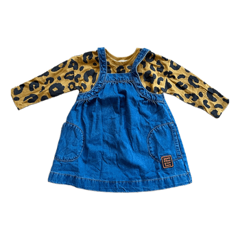 Baby denim overall dress