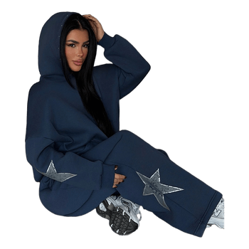 Navy star print tracksuit