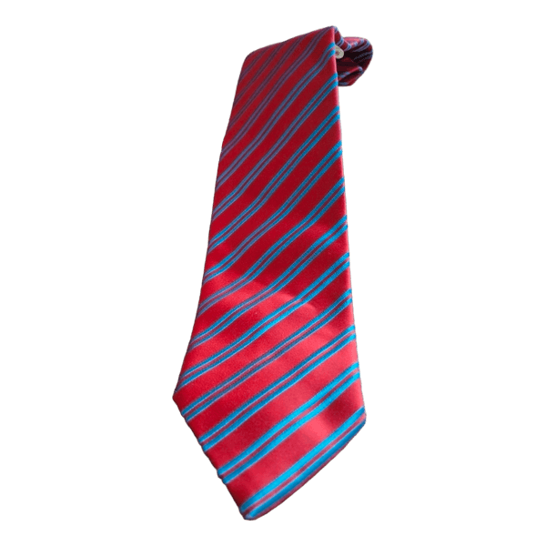 Red striped silk tie